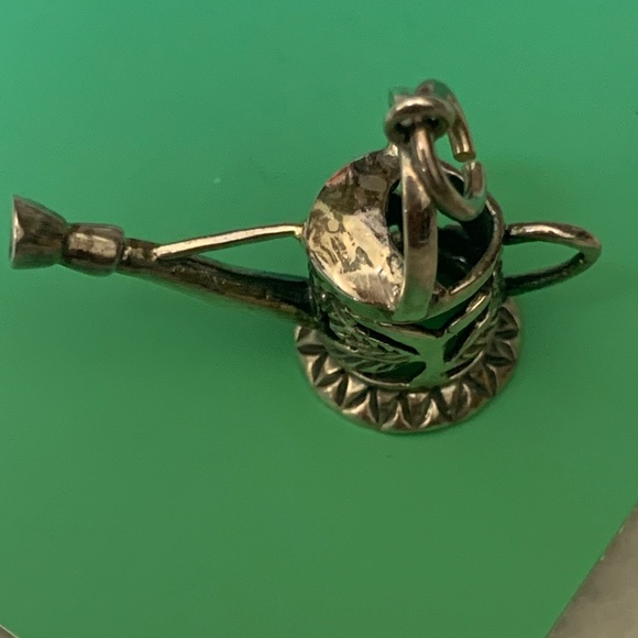 .925 Garden Watering Can Ornate Sterling Silver Jewelry Charm #vintage #keepsake - Picture 6 of 6